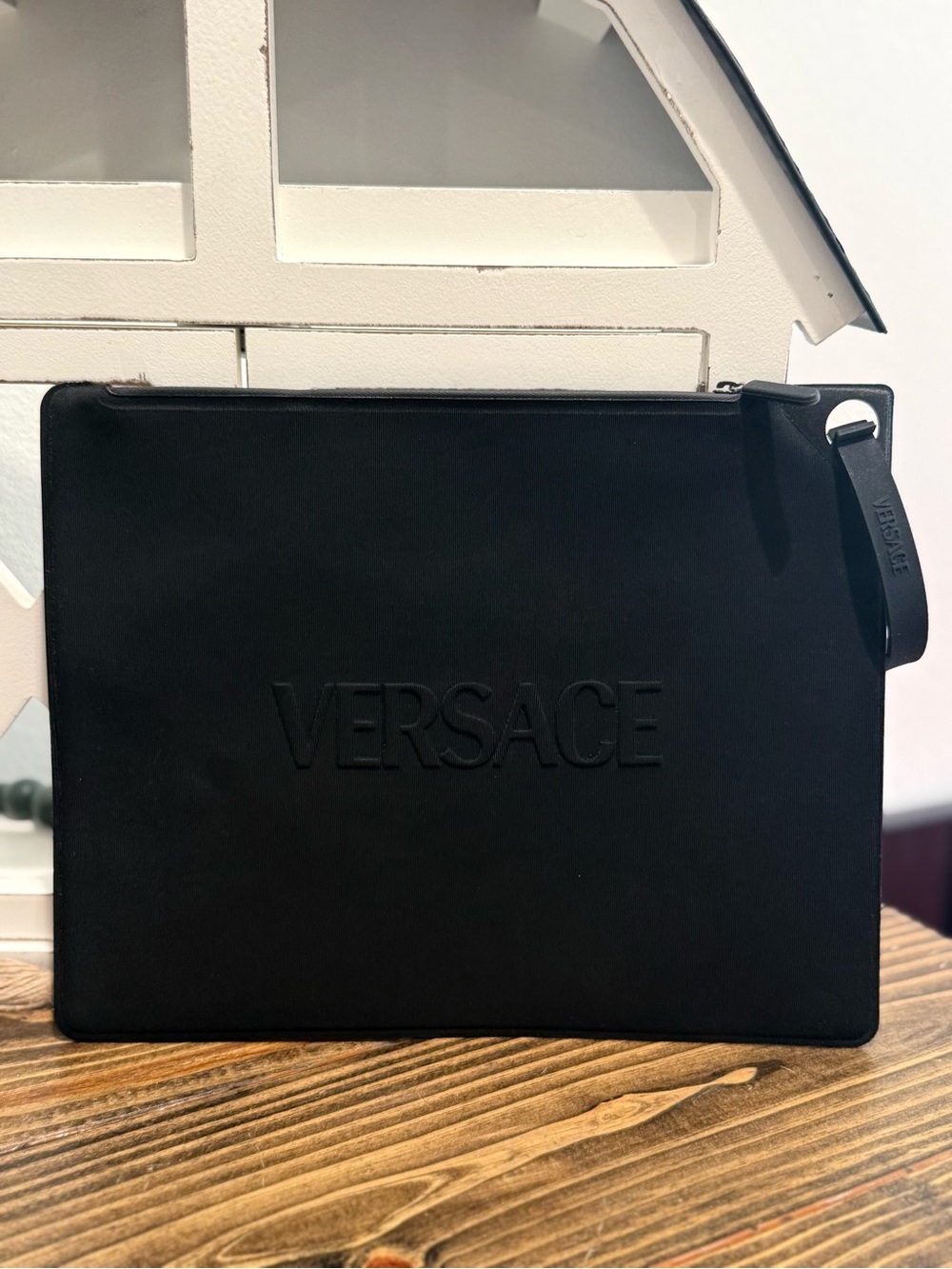 Versace Black Logo Pouch